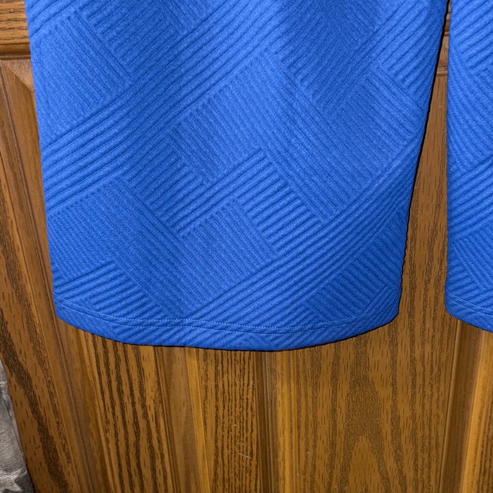 Royal Blue CrissCross Textured Wide Leg Pants - Picture 8 of 9